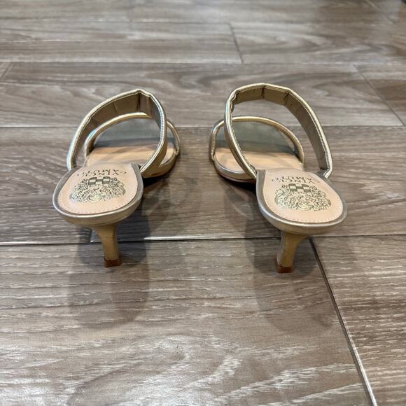 Vince Camuto Gold Aslee Square Toe Sandals Sz 8.5 - Picture 10 of 14